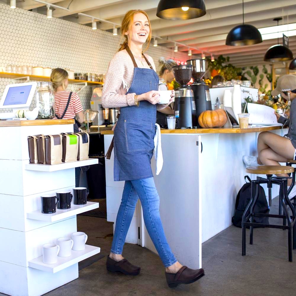 Bjorndals Unisex Brown/Black Leather Top Slip On Clogs Size 10 New with defect.